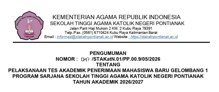 STAKat Negeri Pontianak Laksanakan Tes Akademik PMB Gelombang I Tahun Akademik 2026/2027
