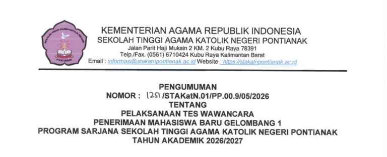 STAKat Negeri Pontianak Laksanakan Tes Wawancara PMB Gelombang I TA 2026/2027 Secara Daring