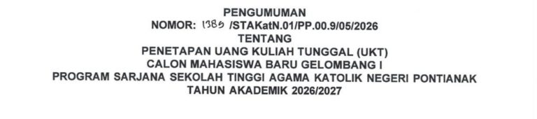 Penetapan UKT Calon Mahasiswa Baru Gelombang I Program Sarjana Tahun Akademik 2026/2027
